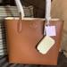 Kate Spade Bags | Authentic Kate Spade Pebbled Leather Reversible Open Tote With Zip Coin | Color: Brown/Yellow | Size: 11.5"H X 17" W At Top 12.2"W At Bottom X 6.30"D