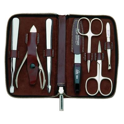 ERBE Maniküre Set Reißverschluss-Etui Serie 'Houston', braun, 7-tlg. Etui mit Reißverschluss in braun Image