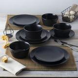 Noritake Colorscapes Swirl 12-Piece Coupe Dinnerware Set, Service For 4 Porcelain/Ceramic in Black | Wayfair 43817-12E