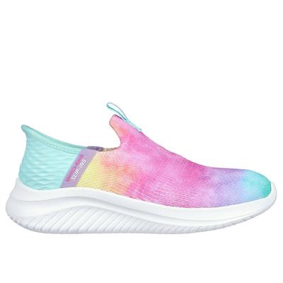Skechers Girl's Slip-ins: Ultra Flex 3.0 - Pastel Clouds Sneaker | Size 12.0 | Textile | Machine Washable