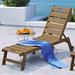 Highland Dunes Totton 77.6" Long Reclining Outdoor Chaise Lounge w/ Wheels Plastic in Brown | 39.4 H x 24 W x 77.6 D in | Wayfair