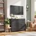 Latitude Run® 8 Drawer 39.4" W Double Dresser Wood/Metal in Black/Brown/Gray | 30.4 H x 39.4 W x 11.8 D in | Wayfair