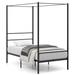 Costway Twin/Full/Queen Size Metal Canopy Bed Frame with Slat Support-Twin Size