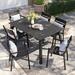 Pellebant Expandable Outdoor Patio Aluminum Dining Table - 39.4" / 57.1" W x 57.1" L x 29.3" H