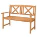 46''W × 35.5'' H Outdoor Garden Fir Back Wooden Bench - N/A