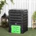 Outsunny Garden Compost Bin, 120 Gallon (450L) Garden Composter with 80 Vents and 2 Sliding Doors, Lightweight & Sturdy