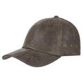 Stetson Liberty Leather Cap Men - Baseball hat Metal Buckle, with Peak Summer-Winter - One Size Brown