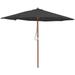 8.5ft Outdoor Patio Market Umbrella with Wooden Pole, Gray