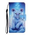 UUCOVERS for S-amsung Galaxy A14 5G Flip Wallet Case Colorful PU Leather Hand Strap Credit Card Slots Pocket Kickstand Magnetic Clasp Painted Phone Case Cover for S-amsung A14 5G (2023) Leopards