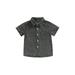 Sunisery Toddler Baby Boy Denim Shirt Lapel Collar Short Sleeve Button Down Summer Shirt Casual Jeans Shirts Gray 18-24 Months