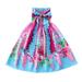 Eashery Toddler Princess Dress Girls Maxi Dress Floral 3 4 Long Sleeve Dresses with Pockets for Girls 6-12 Years Blue 8 Years