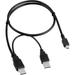 YUSTDA USB Y Charger+Data SYNC Cable Cord for Garmin VIRB Elite 010-01088 Action Camera