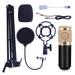 Condenser Microphone Bundle BM-800 Mic Kit Adjustable Mic Suspension Arm Metal Shock Mount and Double-Layer Pop Filter for Studio Recording & Broadcasting