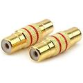 2pcs Gold Plated RCA Audio Video Female to Female Jack Coupler Adapter Connector