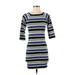 French Connection Casual Dress - Mini: Blue Stripes Dresses - Women's Size 2X-Small