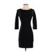 H&M Casual Dress - Bodycon Crew Neck 3/4 sleeves: Gray Color Block Dresses - Women's Size X-Small