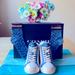 Coach Shoes | Coach Clip High Top Sneaker Bundle Nwt | Color: Blue/Cream | Size: 6.5