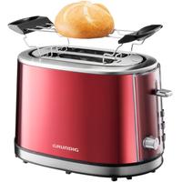 GRUNDIG Toaster TA 6330, rot (metallic, rot, edelstahl), B:32cm H:19,6cm T:17,7cm, Toaster