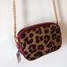 Coach Bags | Coach Vintage Leopard Print Wine Red Trimmed Cross Body Handbag- F39587 - Nwt | Color: Brown/Red | Size: 9" X 6"