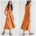 Free People Dresses | Free People Fp Beach Small Sun Beam Rust Orange Linen/Cotton Midi Maxi Dress | Color: Orange | Size: S