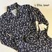 Lularoe Dresses | Large Lularoe Ellie Button Down Dress, Navy With Flowers | Color: Blue/White | Size: L