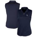 Women's Cutter & Buck Navy Colorado Rockies Americana Logo DryTec Forge Stretch Sleeveless Polo