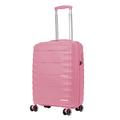 Rocklands London Expandable Suitcase 4 Wheel Spinner Hard Shell Suitcase Lightweight Luggage TSA Lock PP08 (Pink, Small (H55 x L39 x W23 cm))