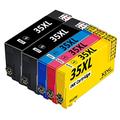 KING OF FLASH 35XL Replacement for Epson 35 35XL Ink Cartridges Compatible for Epson WorkForce Pro WF-4740DTWF WF-4730DTWF WF-4725DWF WF-4720DWF WF-4740 WF-4730 WF-4725 WF-4720 Printer Multipack of 5