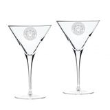 Lawrence Technological University Blue Devils 10oz. Two-Piece Luigi Bormioli Titanium Martini Glass Set