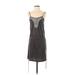 Gap Casual Dress - DropWaist Scoop Neck Sleeveless: Gray Print Dresses - Women's Size X-Small