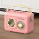 Récepteur radio FM portable rétro haut-parleur Bluetooth vintage caisson de basses TF USB