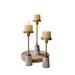 Everly Quinn SET OF THREE BRASS TAPER CANDLE HOLDERS w/ MARBLE BASES in White/Yellow | 14.5 H x 3.5 W x 3.5 D in | Wayfair