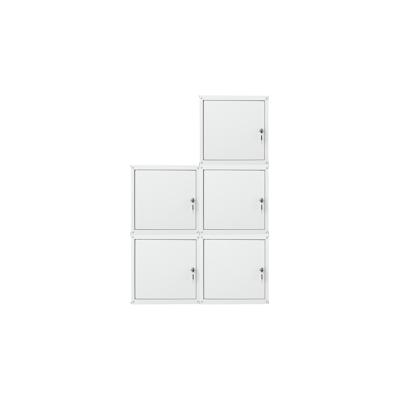 PROREGAL Mega Deal 5x Schließfachwürfel Cubic XL, HxBxT 45x45x45cm, Grau, Spind Spindschrank Schließfachschrank Schließf