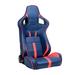 Inbox Zero Ergonomic Faux Leather PC & Racing Game Chair Faux Leather in Red/Blue | 36.6 H x 21.6 W x 21.6 D in | Wayfair