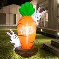The Holiday Aisle® Easter Bunnies w/ Giant Carrot Inflatable Polyester in Green/Orange/White | 60 H in | Wayfair F4818AB1C68C4DF3BD3AB0CDB604063D