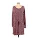 Just Fab Casual Dress - Sweater Dress: Red Marled Dresses - Women's Size Small