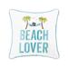 10" x 10" Beach Lover Embroidered Throw Pillow