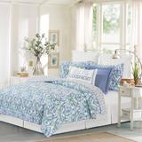 Juliet Twin 2 Piece Reversible Coverlet Quilt Set with 1 Standard Sham Blue Green White Paisley Pattern