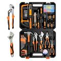 Home Repair Tool Set General Household Basic Hand Tool Set with Hammer Pliers Screwdrivers Adjustable Wrench and Toolbox Storage Case 148 Pieces