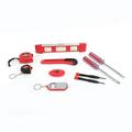 10 Piece Household Tool Set Red Level Screwdrivers Measuring Tape