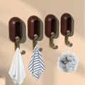 Finelylove Universal Wall Hanging Hook Wall Hanging Hanger Wood Bathroom Hook Pasted 0n The Door Cabinet Wardrobe Entrance (4 PC)