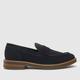 Base London reunion suede loafer shoes in navy