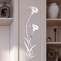 wofedyo Wall Decor 3D Diy Flower Shape Acrylic Wall Sticker Modern Stickers Decoration Peel And Stick Wallpaper Silver 34*18*3