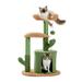 Pefilos 32 Cactus Cat Tree for Indoor Cat Tower with Cat Condo for Multiple Cats Modern Cat Tree House for Small and Medium Cats Green