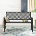 Outdoor Patio Bench Rust-Resistant Metal Garden Bench Park Bench with Armrest for Yard Porch Lawn Black