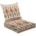 2-Piece Deep Seating Cushion Set Ethnic abstract ikat art Seamless tribal folk embroidery Mexican style Outdoor Chair Solid Rectangle Patio Cushion Set