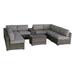Living Source International 10-PC Wicker / Rattan Outdoor Sectional Set in Gray