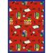 Joy Carpets 1564B-03 Kid Essentials Bookworm Language & Literacy Rectangle Rugs 03 Red - 3 ft. 10 in. x 5 ft. 4 in.