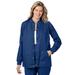 Plus Size Women's Snap Front Scrub Jacket by Comfort Choice in Evening Blue (Size 3X)