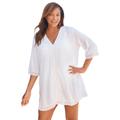 Plus Size Women's Crochet Dress Cover-Up by Woman Within in White (Size 22/24)